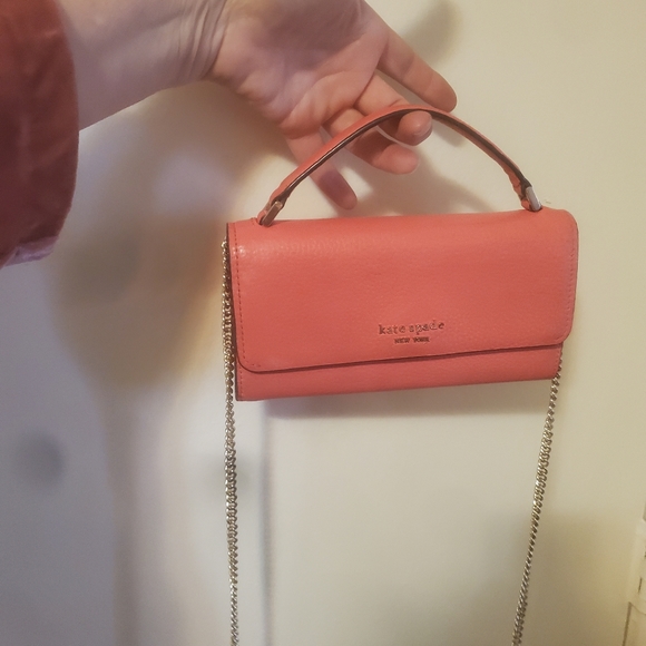 Kate Spade New York Roulette Top Handle Crossbody Bag. Peach Melba - Picture 10 of 16